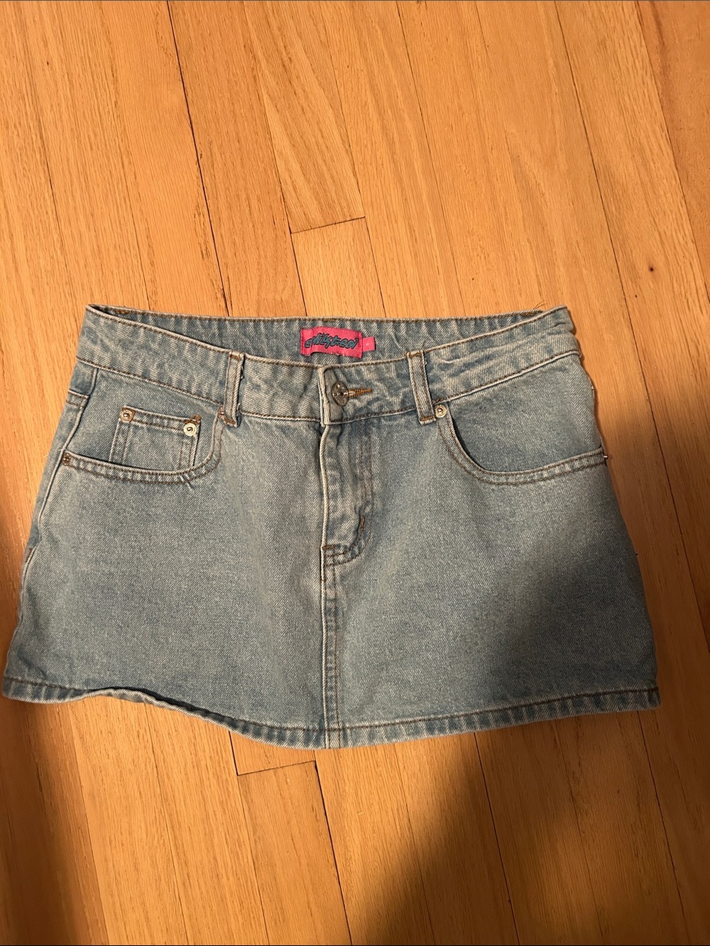Light Blue Denim Mini Skirt by Edikted